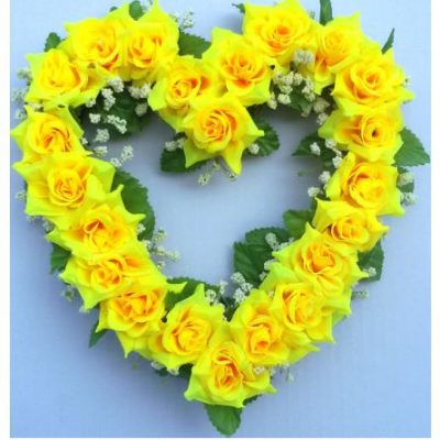 하트 장미 꽃리스 조화 소품플라워